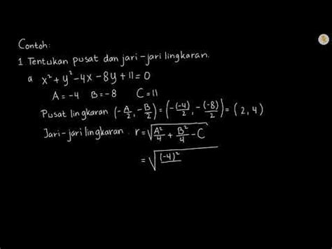 Contoh Soal Bentuk Umum Persamaan Lingkaran 1 - YouTube