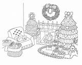 Fireplace And Christmas Trees coloring Page  Download Print Or Color sketch template