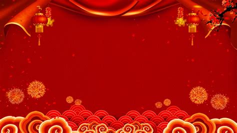 Chinese Style Fireworks New Year S Day Background, Festive Background ...