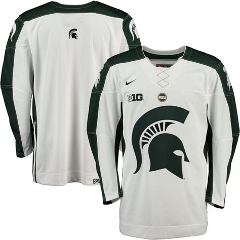 Michigan State Spartans Nike NCAA Replica Hockey Jersey - White/Green ...