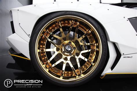 Lamborghini LP700 Aventador X Gold Chrome Forgiato Rims – Precision Wrap