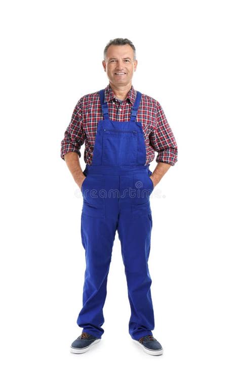 Full Length Portrait of Electrician Wearing Uniform Stock Image - Image of person, portrait ...