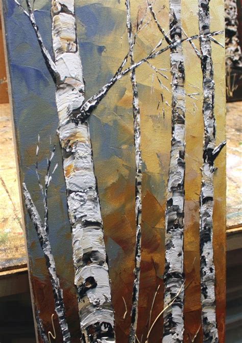 Original Birch Tree Painting Abstract Acrylic Textured Artwork - Etsy ...