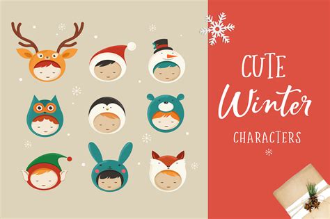 Cute Christmas Characters icons | Illustrations ~ Creative Market