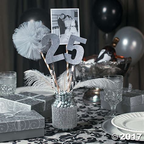 25th Anniversary Party Mason Jar Centerpiece Idea Anniversary ...