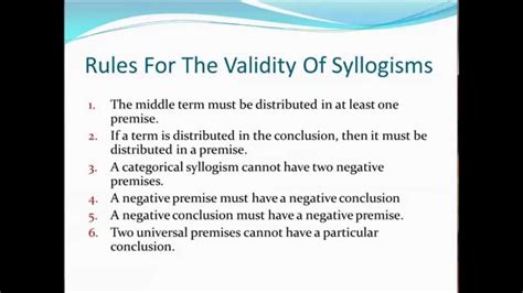 Rules for Testing the Validity of Syllogisms - YouTube