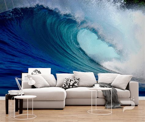 The Perfect Wave MURAL Ocean Wallpaper Large Wall Mural | Etsy