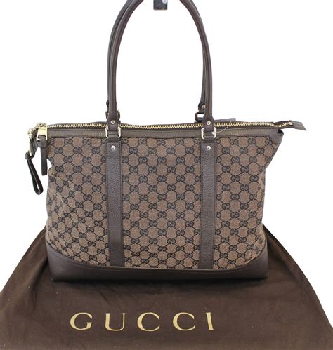 Authentic GUCCI GG Canvas 327793 Dark Brown Shoulder Handbag E3397