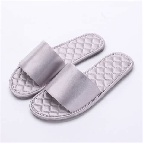 Womens Silk House Slippers Ladies Memory Foam Bedroom Slippers