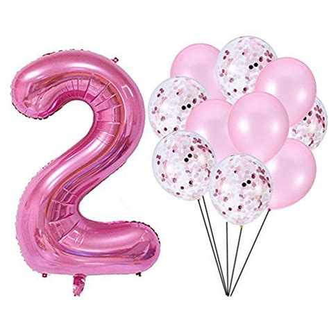 PartyMart Pink Number 2 Balloon Confetti Balloons - Walmart.com ...