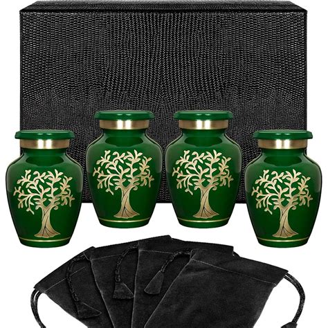 Trupoint Memorials Tree of Life Green Small Keepsake Cremation Urns for ...