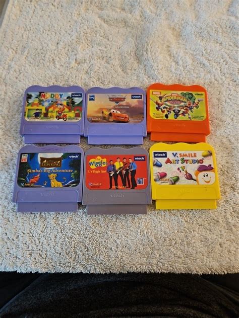 Lot 6 VTech V.smile Game Cartridges Spiderman Cars Lion King Wiggles | eBay