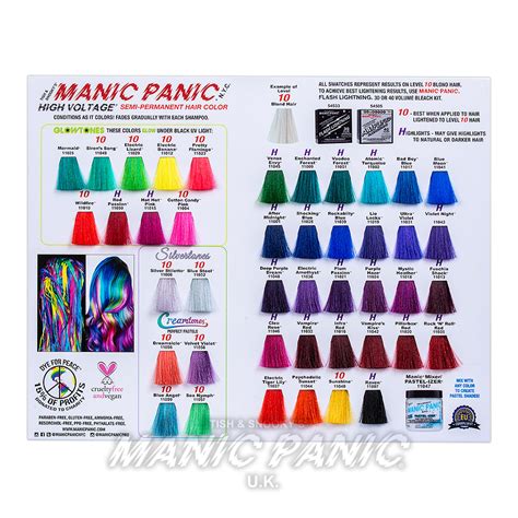 Hair Dye Colour Swatch Chart Display Board | Manic Panic UK