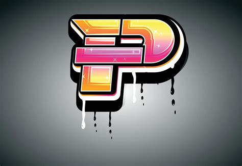 3D P Letter graffiti with drip effect 8168067 Vector Art at Vecteezy