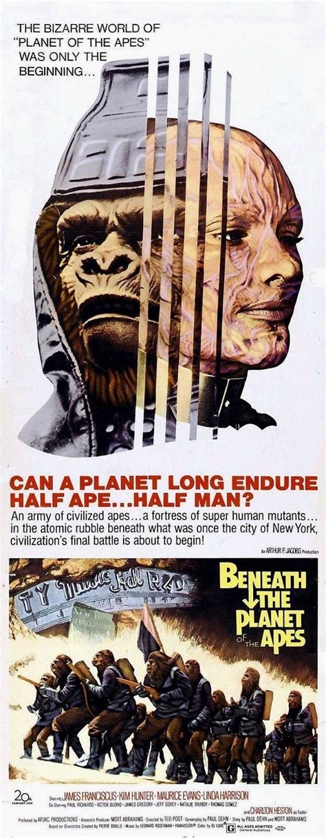 Beneath the Planet of the Apes (1970) | Planet of the apes, Movie posters, Apes