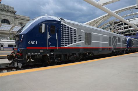 Siemens SC-44 Charger diesel-electric passenger locomotive at the Denver Union Station in USA ...