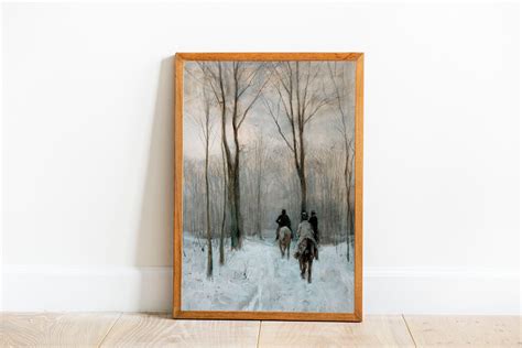 Snowy Village Landscape Painting Christmas Decor Printable - Etsy