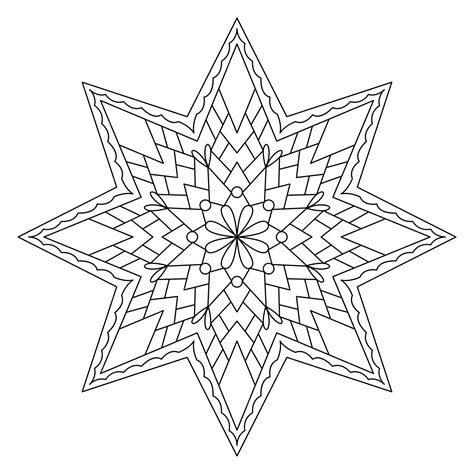 Premium Vector | Star mandala coloring page