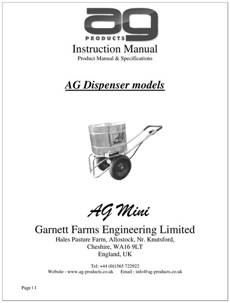 AG MINI INSTRUCTION MANUAL Pdf Download | ManualsLib