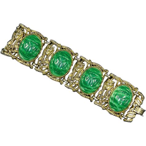 Egyptian Revival Scarab Bracelet – Chunky – 50s : Kate's Classic ...