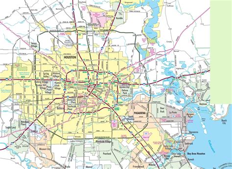 Houston area road map - Ontheworldmap.com