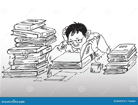 Cartoon_studying Working Hard Royalty Free Stock Photos - Image: 8645218