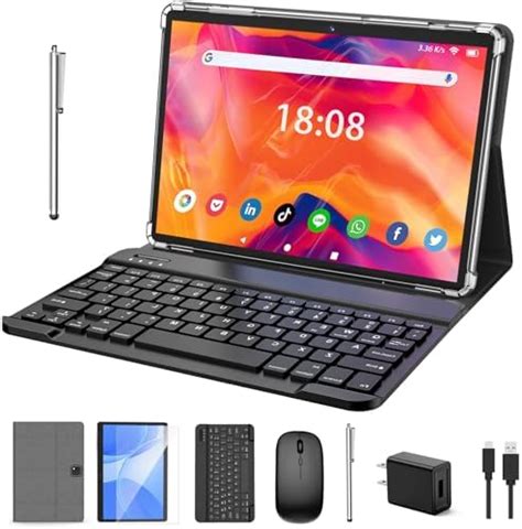 Amazon.com : RliyOliy Tablet with Keyboard, 2 in 1 Tablet, 6GB+128GB ...