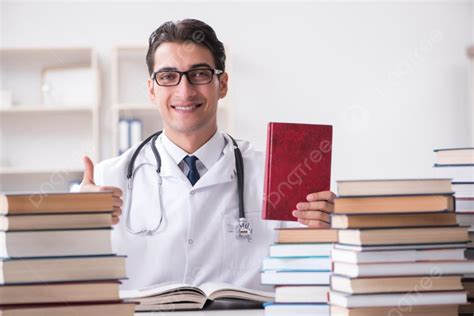 Medical Student Preparing For University Exams Photo Background And ...