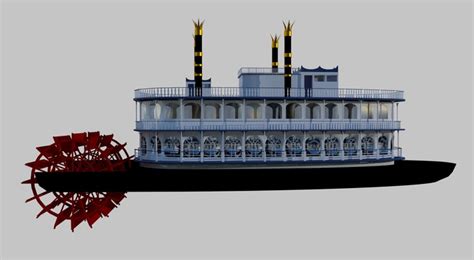 paddle steamer 3D Model .obj .3ds .fbx .blend .dae .mtl - CGTrader.com