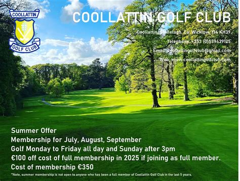 Become A Member - Coollattin Golf Club