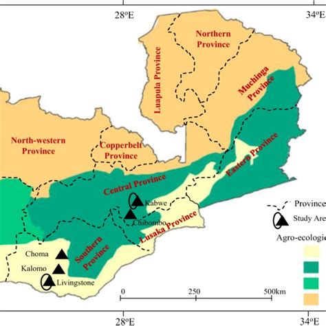 Zambia agro-ecological regions and location of study areas (districts) | Download Scientific Diagram