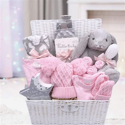 Baby Girl Deluxe Pink Bunny Gift Box in 2021 | Baby girl gift baskets ...