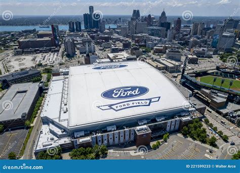 Aerial View of the Detroit Lions Home Ford Field Editorial Stock Photo ...