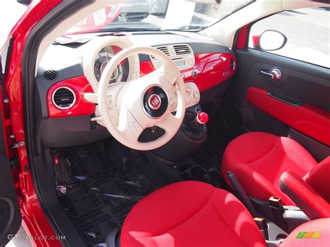 Tessuto Rosso/Avorio (Red/Ivory) Interior 2012 Fiat 500 Pop Photo #84208616 | GTCarLot.com