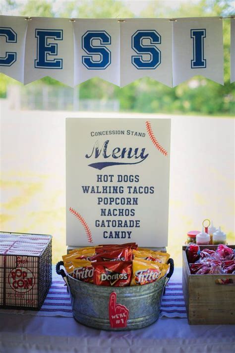 16 X 20 Baseball Party Concession Stand Menu Printable Customized - Etsy | Sports birthday party ...