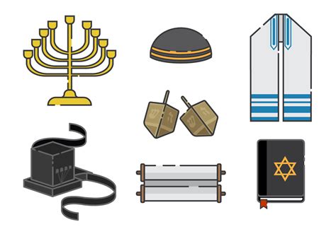 Tefillin And Jewish Vector Elements 147430 Vector Art at Vecteezy