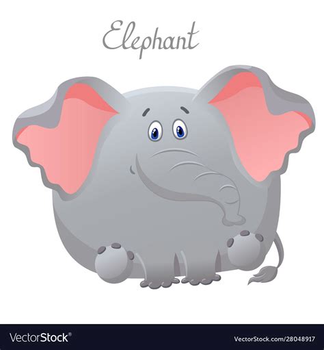 Funny elephant greeting card with cute fat Vector Image