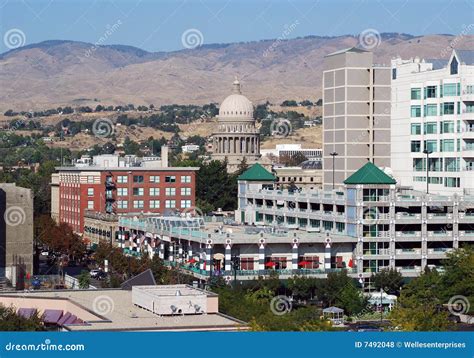 Downtown Boise Idaho Buildings And Road Royalty-Free Stock Photography ...