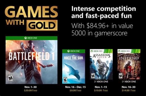 Xbox Games with Gold for November 2018 - Pureinfotech