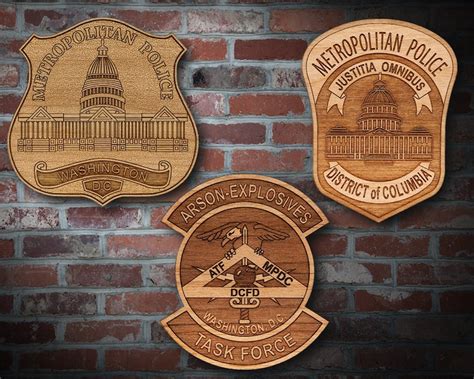 Personalized Wooden Washington DC Police Badge or Patch Plaque | Etsy