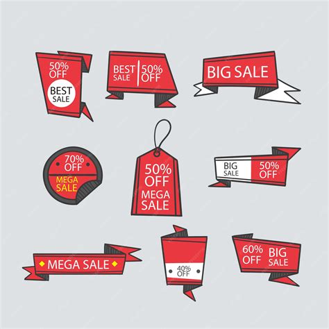 Premium Vector | A collection of signs for sale and sale