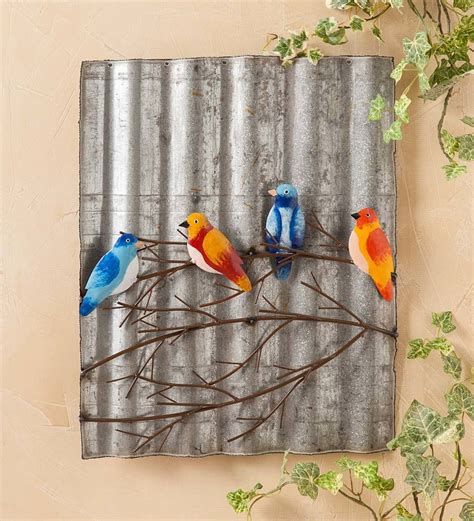 This unique Birds on a Limb Metal Wall Art juxtaposes the natural against the industrial with ...