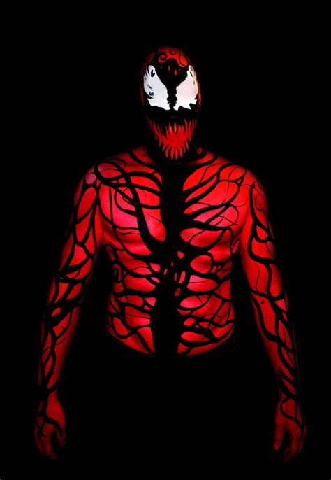 Carnage Bodypainting by bomb109 on deviantART | Bodypainting, Halloween villain, Body painting