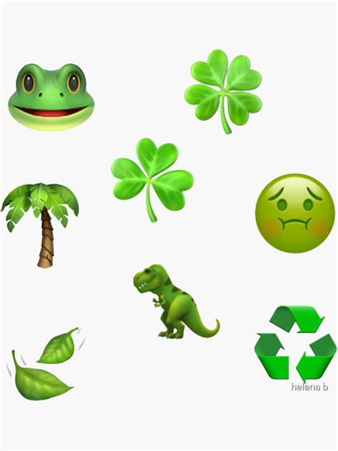 "Green Emoji Sticker Pack 1" Sticker for Sale by helenabaird | Redbubble