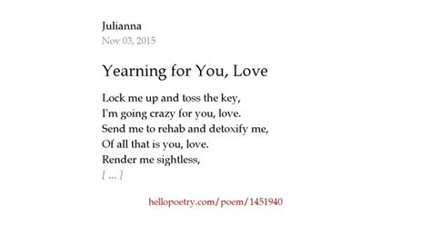 Yearning for You, Love by Julianna - Hello Poetry