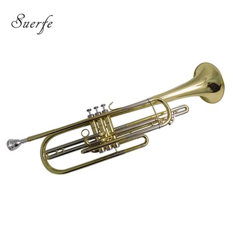 SUERTE Bb Bass Trumpet Brass Body Lacquer Finish with Wood Case and Mouthpiece Musical ...