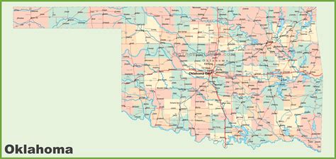 Oklahoma County Map With Cities