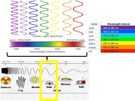 Visible light spectrum, Visible light, Electromagnetic spectrum