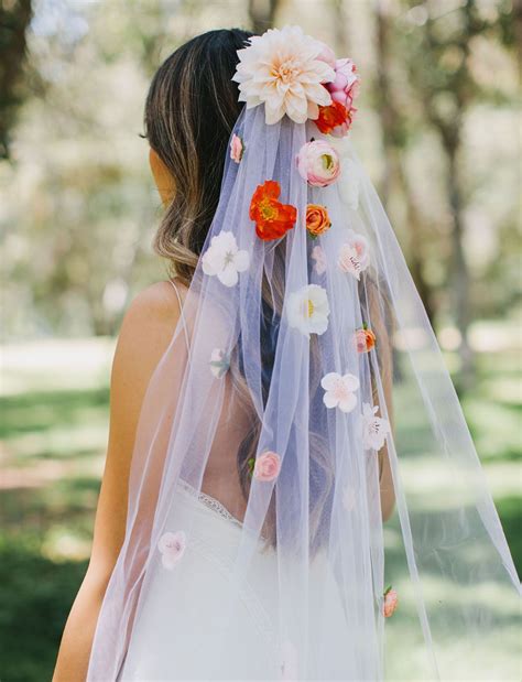 Make Your Own Custom Silk Flower Veil! | Floral veil, Floral wedding ...