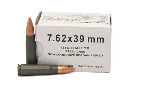 Russian 7.62x39mm 123 gr FMJ Steel Case Trade Ammo 20/Box | Sportsman's Outdoor Superstore